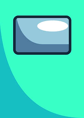 Minimalist Among Us Cyan Helmet