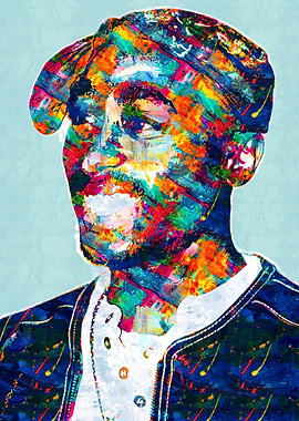 Colorful Portrait of Tupac Shakur