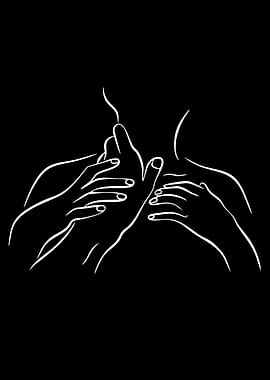 Minimalist Line Art of Hands