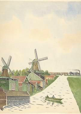 Dutch Windmills and Train