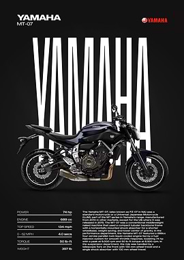 Yamaha MT-07 Motorcycle Poster