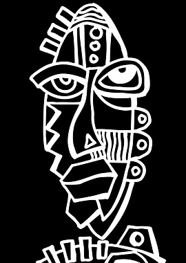 Abstract Tribal Face Art