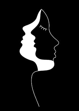 Two Faces Silhouette Art