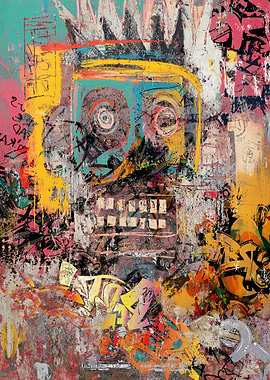 Abstract Graffiti King Portrait