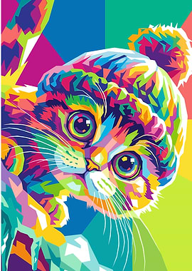 Colorful Cat Portrait