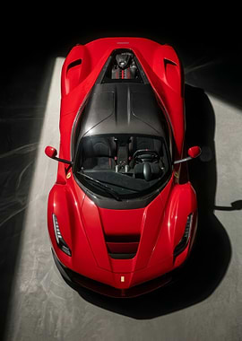 Red Ferrari La f Top View poster