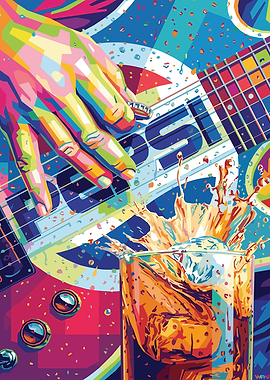 Guitarist and Drink Splash