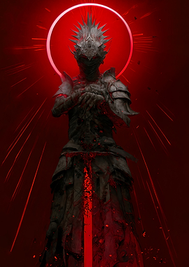 Dark Knight with Red Halo