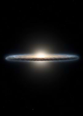 Sombrero Spiral Galaxy in Deep Space