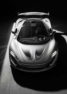silver McLaren P1 Top View poster