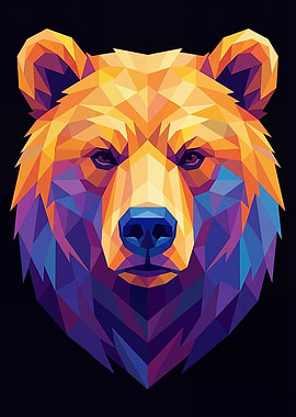 Geometric Bear Portrait