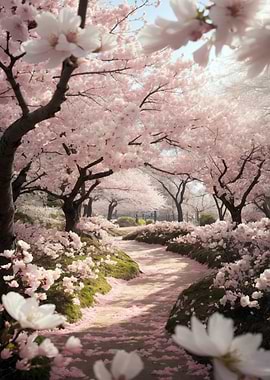Cherry Blossom Path in Bloom