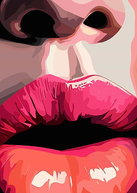 Close-up of Pink and Orange Lips