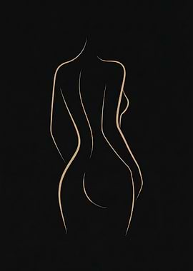 Minimalist Nude Silhouette Art