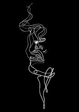 Abstract Face with Smoke