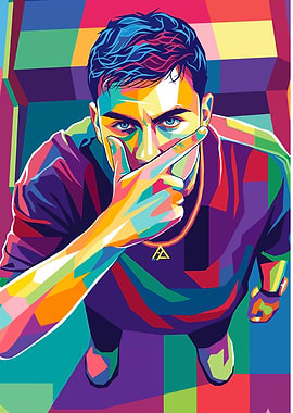 Colorful WPAP Portrait of a Man