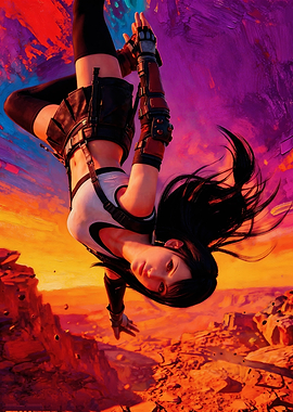 Tifa Lockhart hanging upside down