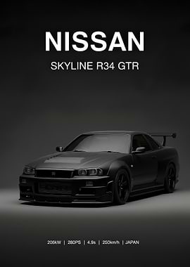 Nissan Skyline R34 GT-R sport Black