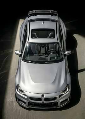 Silver bmw m2 g87 Top View poster