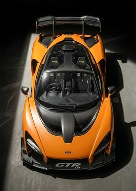 orange McLaren Senna GTR LM Top View