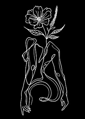 Abstract Floral Human Figure