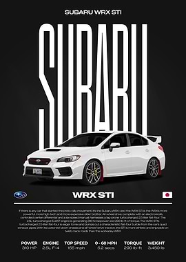 Subaru WRX STI Car Poster