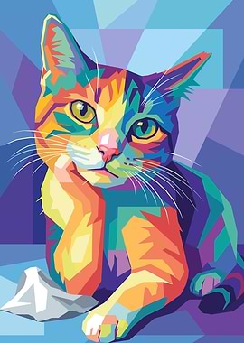 Colorful Cat Portrait