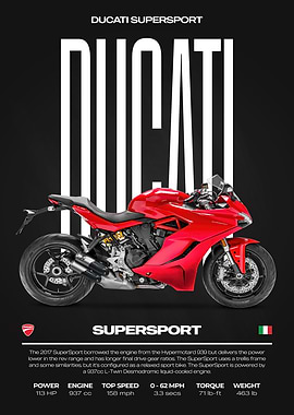 Ducati Supersport Motorcycle Poster
