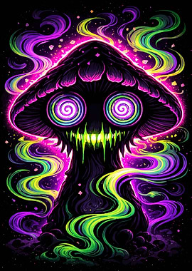 Psychedelic Mushroom Character
