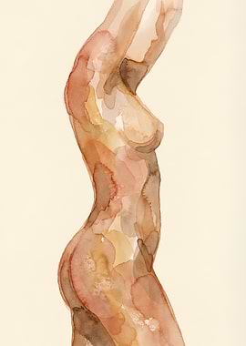 Watercolor Nude Study