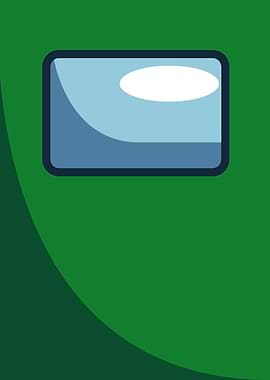 Minimalist Among Us Green Helmet