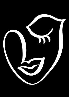 Abstract Face Line Art