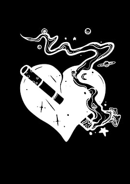 Smoking Heart with Cosmic Elements