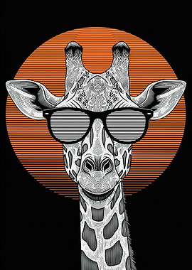 Cool Giraffe Wearing Sunglasses