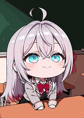 Cute Anime Girl in School Uniform