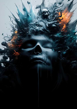 Dark Abstract Skull Face