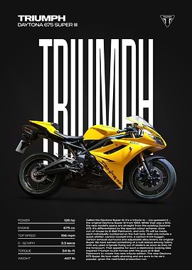 Triumph Daytona 675 Super III Motorcycle Poster