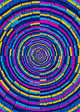 Vibrant Abstract Circular Mosaic Pattern