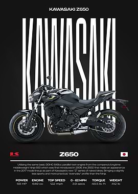 Kawasaki Z650 Motorcycle Poster