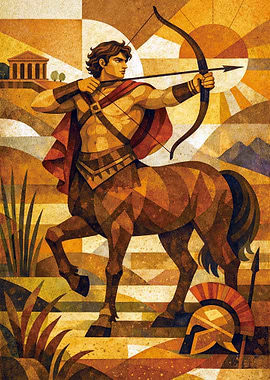 Centaur Archer with Greek Temple