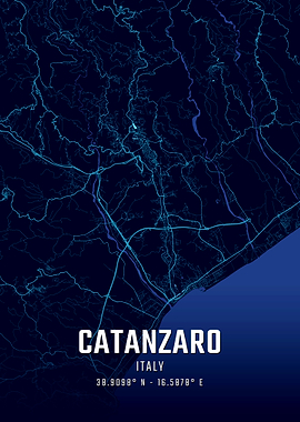 Catanzaro Midnight City Map