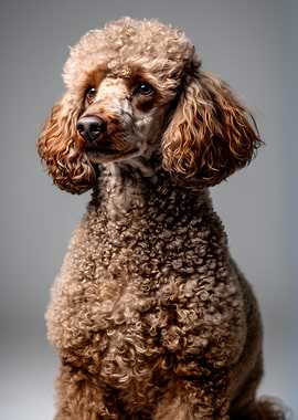 Portrait of a Brown Poodle