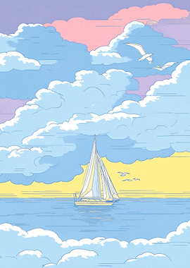 Sailboat in a Cloudy Sky