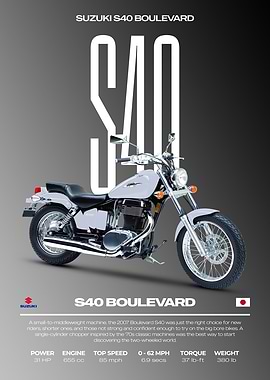 Suzuki S40 Boulevard Motorcycle Poster