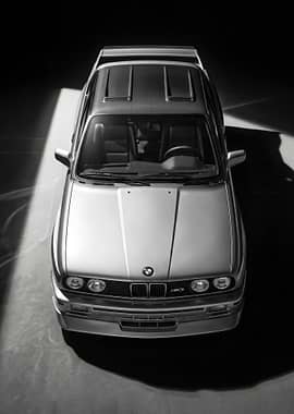 Classic BMW M3 E30 Top View poster