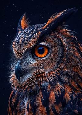 Close-up of an owl's face