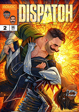 Comic Book Cover with Two Characters