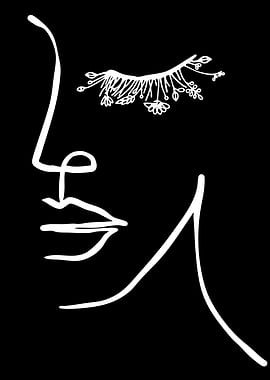 Minimalist Line Art of a Woman's Face