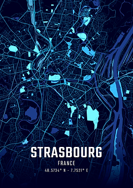 Strasbourg Midnight City Map