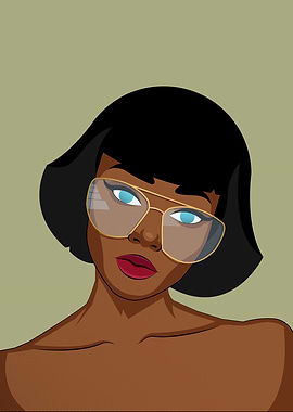 Woman with Bob Haircut and Glasses